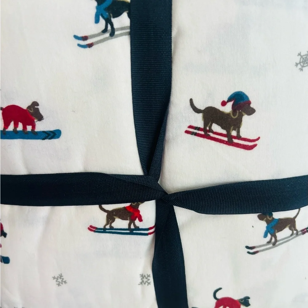 Eddie Bauer Ski Patrol 4-Piece Red and Blue Graphic Flannel Queen Sheet Set